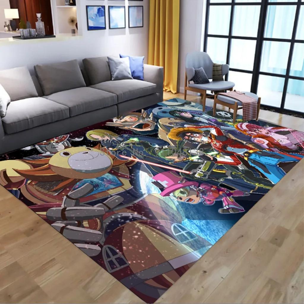 2026 Cool One Piece Carpet Non-slip Bathroom Rug Luffy Rectangle Bath Mat Anime Cartoon Kitchen Living Room Door Rug Kid Christm