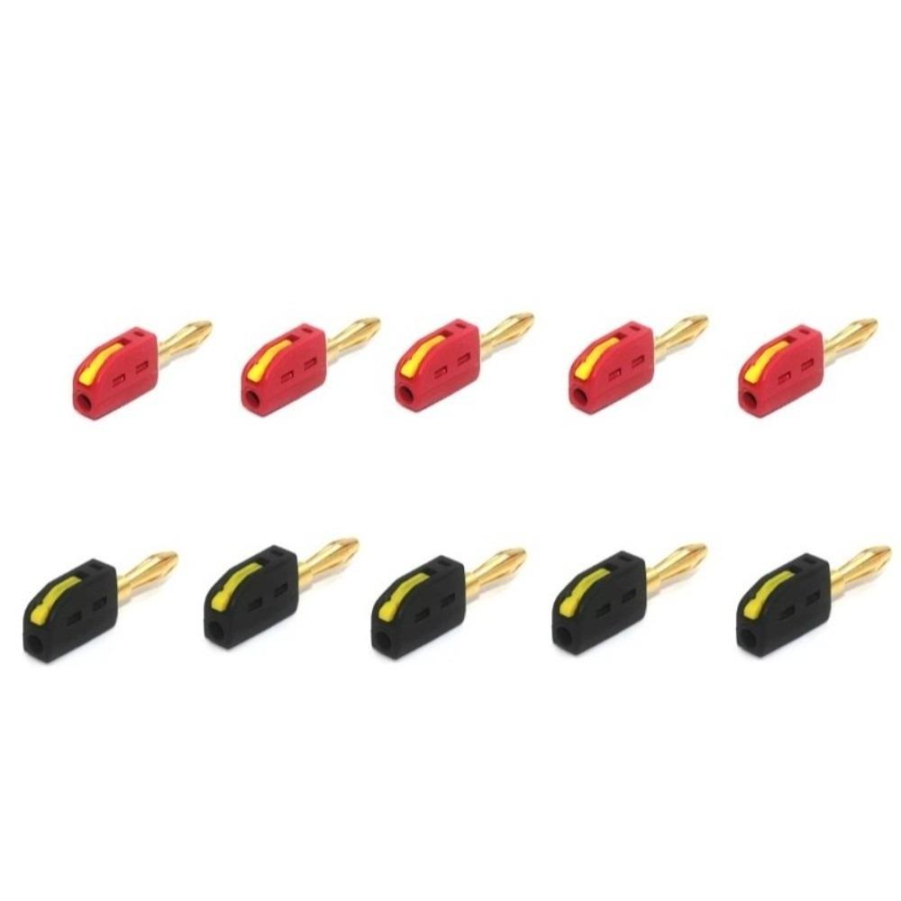 1/10pcs Solderless Design High Current Banana Plug Gold Plated Banana Plug Audio Equipment