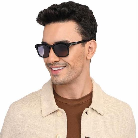 John Jacobs | Стильные и премиальные поляризованные солнцезащитные очки с полной квадратной оправой | Coastline | 100% защита от ультрафиолета | Для мужчин и женщин | Очень широкие | JJ S15556