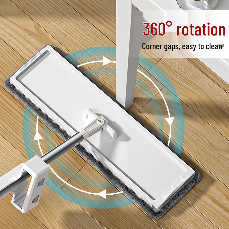 Большая швабра с плоской насадкой для влажной и сухой уборки, без рук