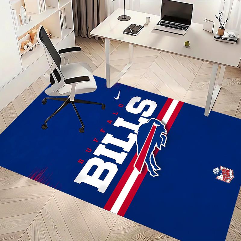 Buffalo Bill LOGO Print Area Rug - Soft, Washable Non-Slip Indoor Mat for Office Chairs, Living Room, Home Office Decorative Rug