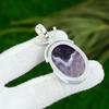Birthday Gift For Her Natural Chevron Amethyst Gemstone Pendant 925 Silver