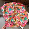 70cm Design Hair Bands Square Scarves Fashion Print Satin Silk Scarf for Women Neckerchief Wrist Wraps Lady Ribbon Shawl Foulard