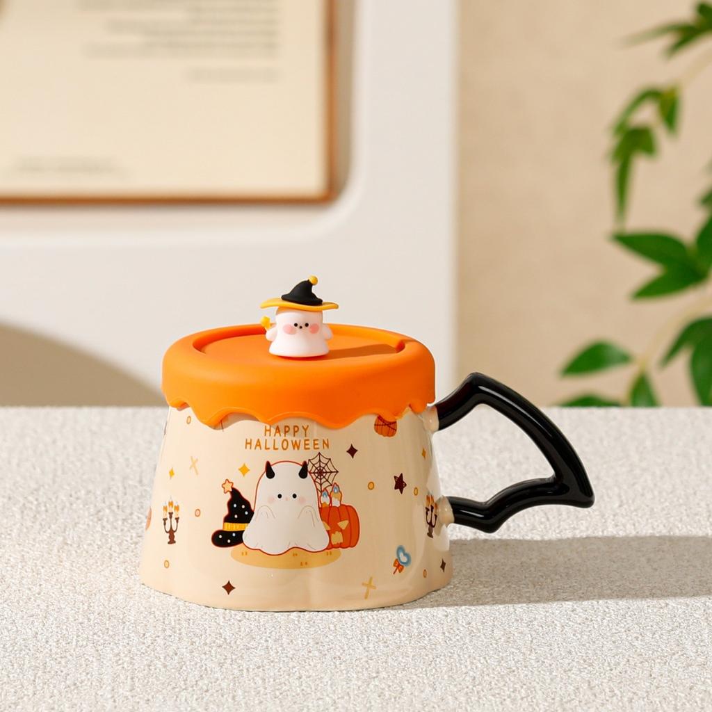 Волшебная кружка-привидение с крышкой, милый набор чашек для воды, пылезащитная бытовая керамическая чашка, чашка для воды высокой ценности