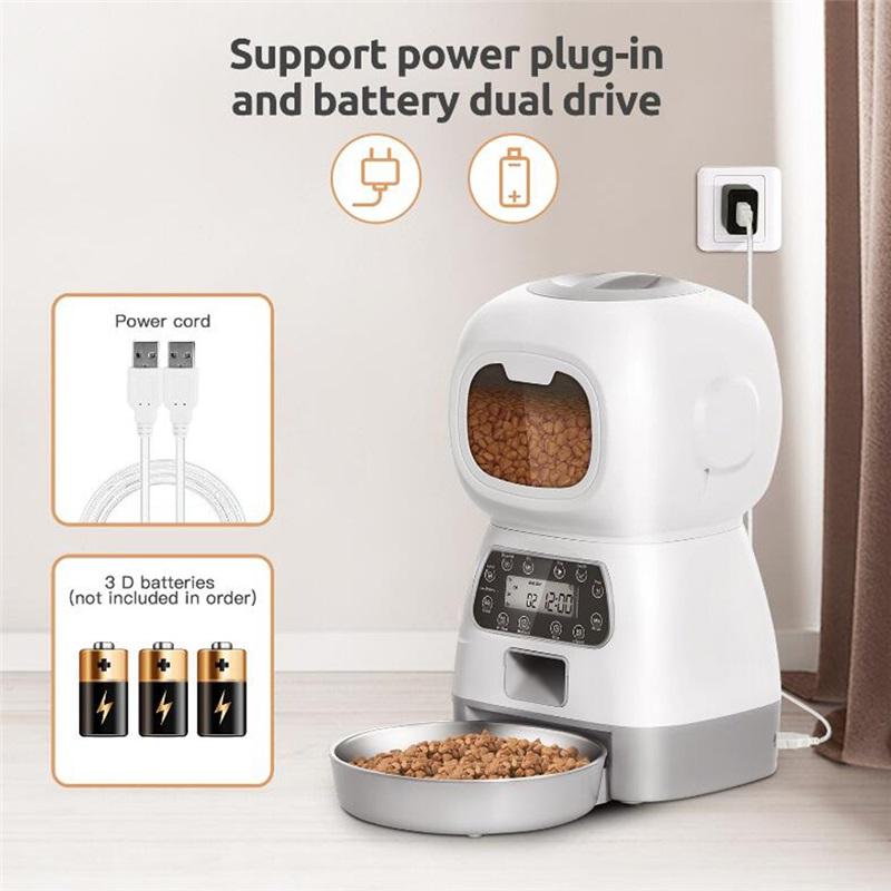 3.5L Автоматическая кормушка для домашних животных для кошек WiFi Smart Whirlpool Медленная кормушка для собак с регистратором Большая емкость Тайминг Дистрибьютор корма для кошек