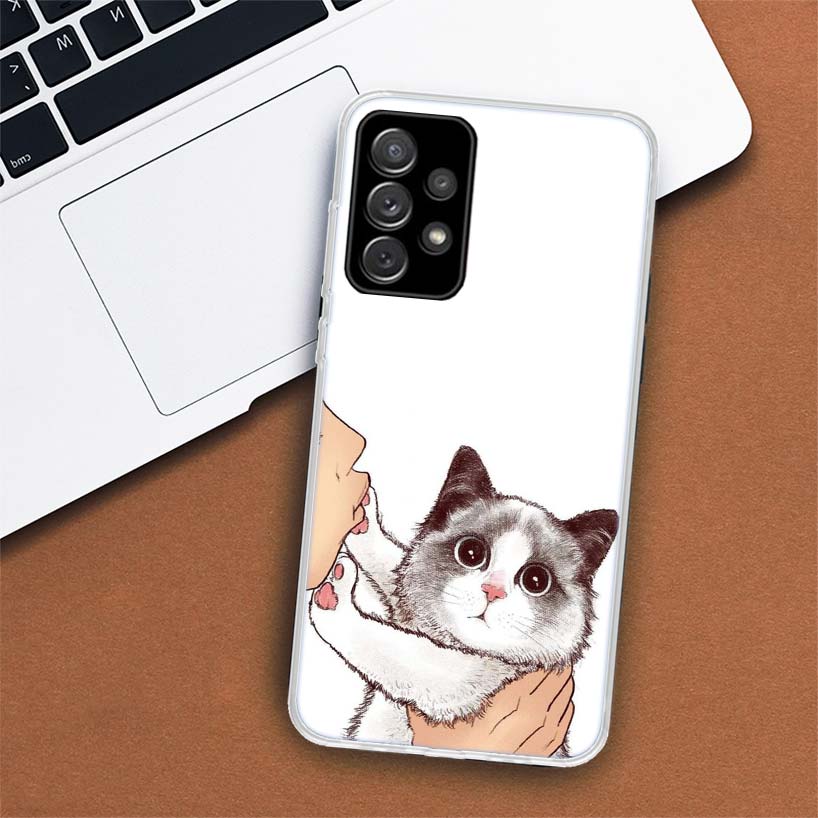 Kiss My Lovely Cat Kitten Phone Case For Samsung Galaxy A51 A71 A50 A70 A40 A30 A20E A10 A41 A31 A21S A11 A01 A6 A8 + A7 A9 Plus