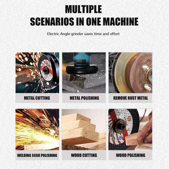 Беспроводная угловая шлифовальная машина, 19500 об/мин, высокоскоростная перезаряжаемая нескользящая конструкция, мини-легкая электрическая шлифовка
