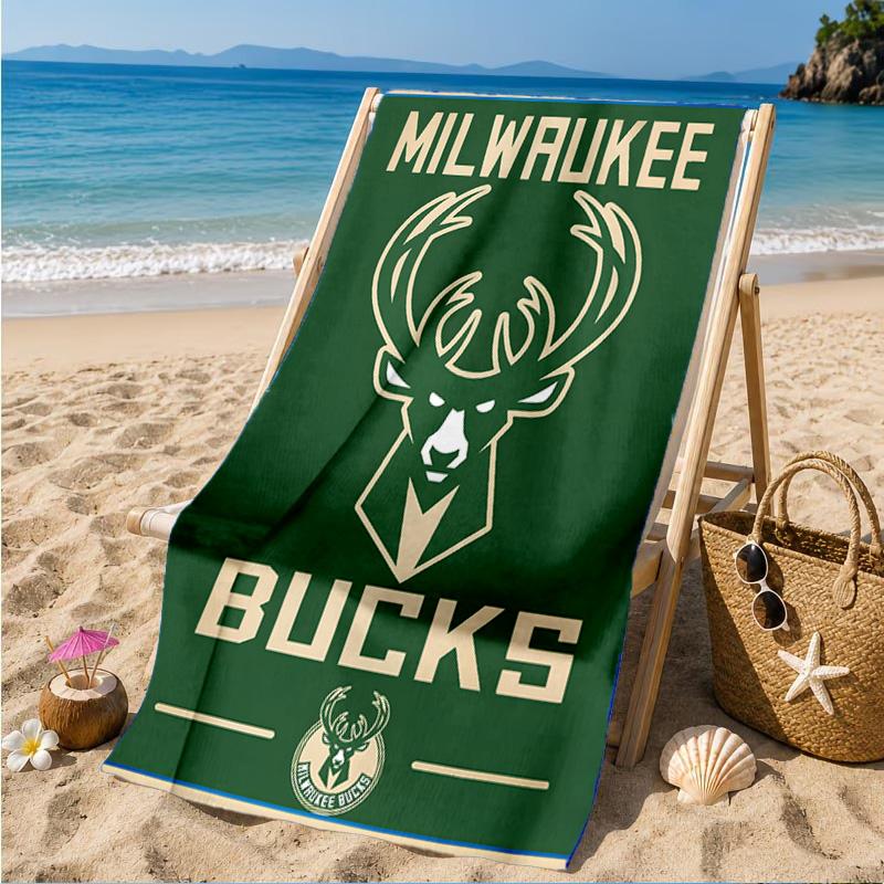 Bucks Team Logo Beach Towel, Microfiber Beach Towel, Perfect For Pool, Beach, Travel, Home Decor Beach Party Fan gifts
