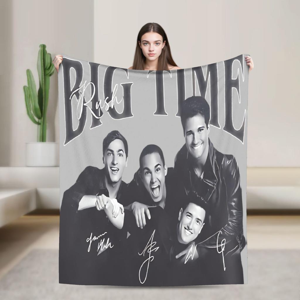 Big Time Rush Band  Flannel Blanket Winter  Super Soft Throw Blanket for Girls Boys Outdoor Funny Bedspread Sofa Bed Cover
