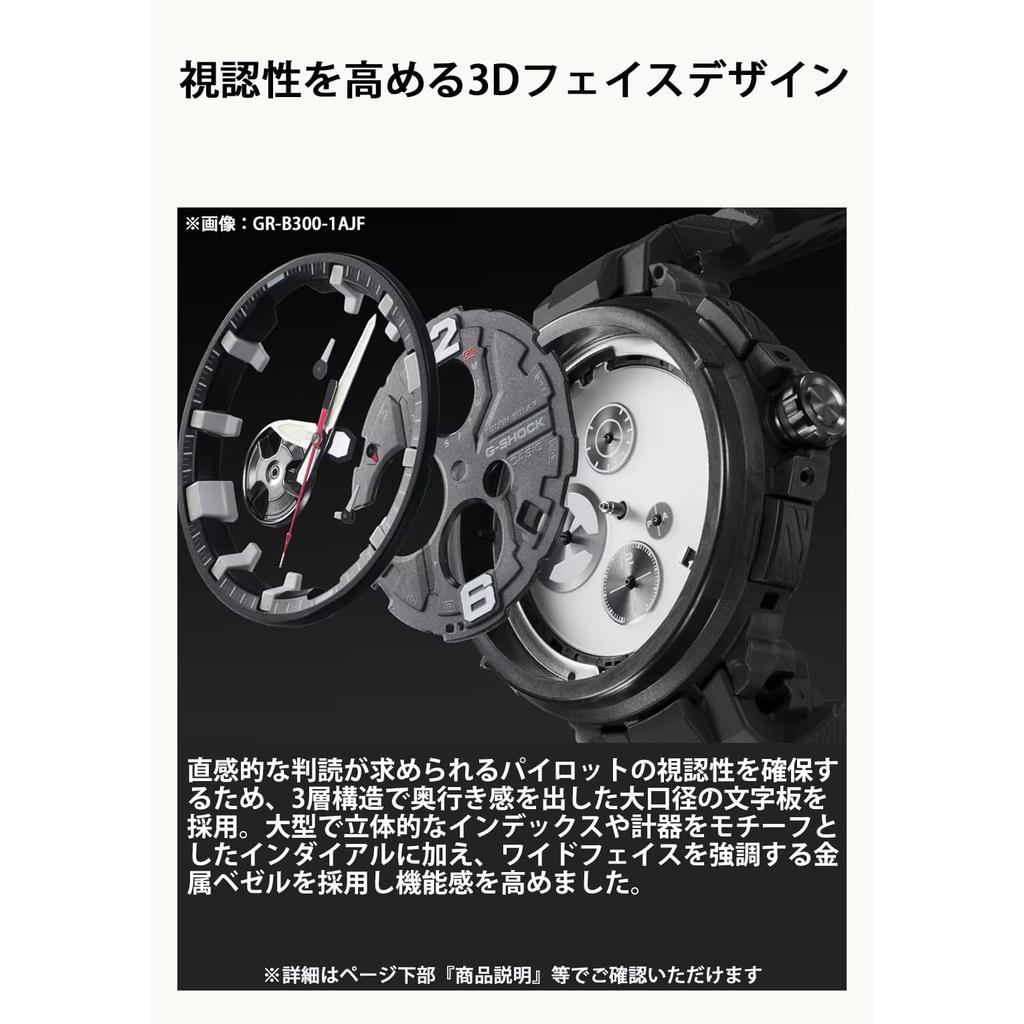 [CASIO] G-SHOCK GRAVITYMASTER GR-B300-8A2JF Men's Tough Solar Watch, Bluetooth, Aviation Concept, Gray