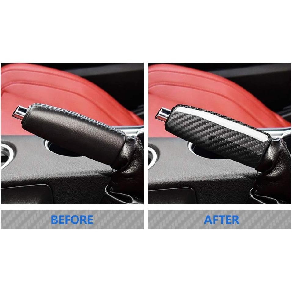 AIRSPEED Carbon Fiber Car Handbrake Cover Replace Handle Lever Case for Ford Mustang 2015-2023 Accessories