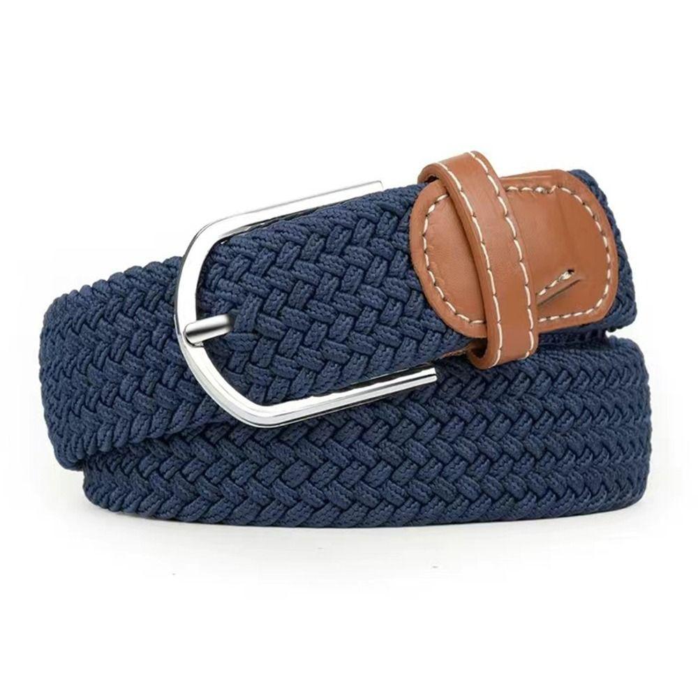 Adjustable Stretch Woven Belt Multicolored Men's Waistband Casual Elastic Braided Belt  Women