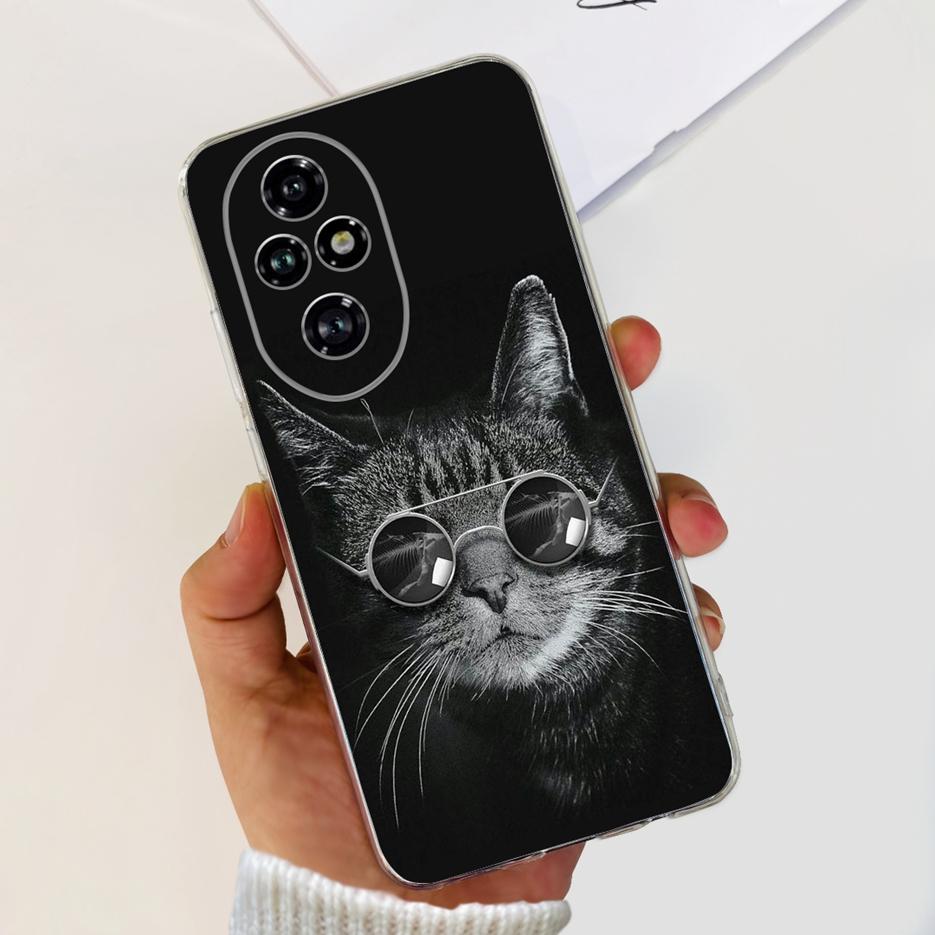 Чехол для Honor 200 Pro ELP-AN00 Милый Кот Расписной Чехол Прозрачный Силиконовый Чехол для Телефона Для Honor 200 Lite Honor200 Pro Мягкий ТПУ Fundas