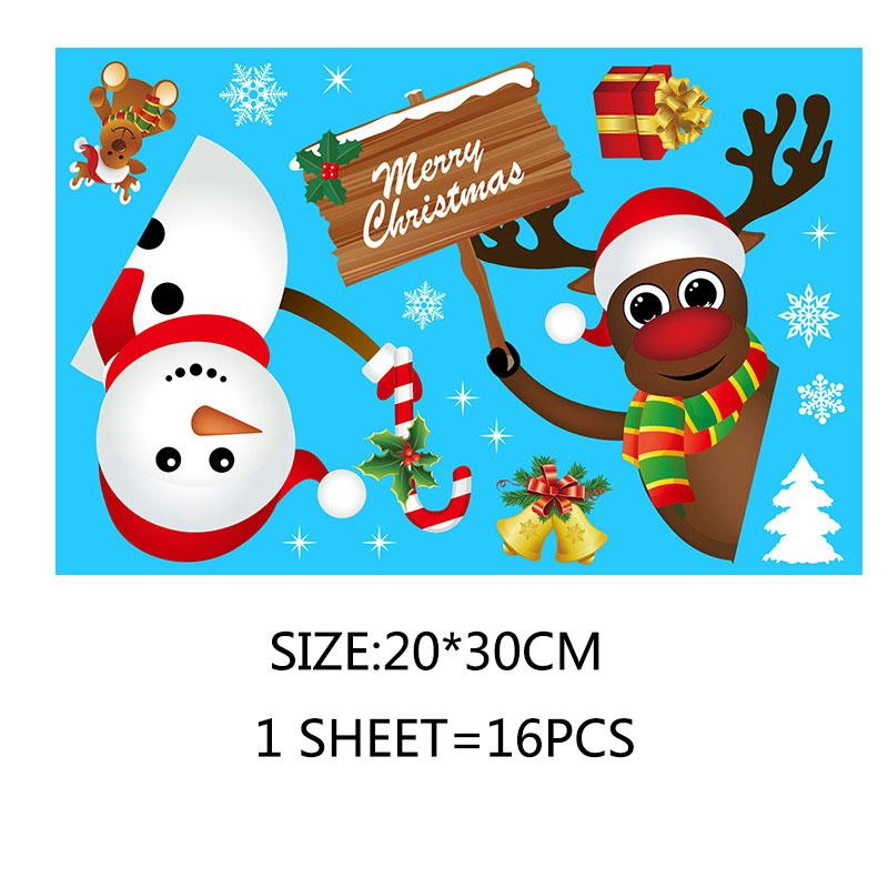 Веселое Рождественское украшение для дома, стены, окна, наклейки, украшения, гирлянда, Новый год, Ноэль Натал, подарок на Рождество