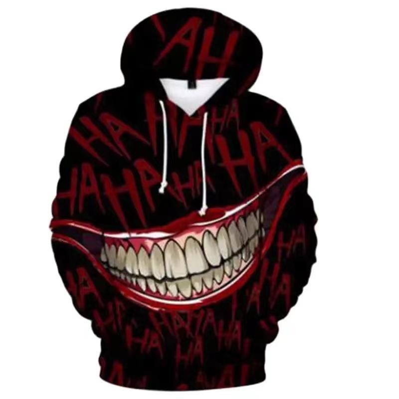 Haha Joker 3D Print Sweatshirt Hoodies Men Women Hip Hop Funny Autumn Streetwear Thin Style Oversized Hoodies & Sweatshirts Unisex