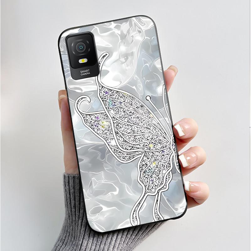 For TCL 403 405 406 406s 408 Case Luxury Fashion Butterfly Flowers Soft Silicone TPU Phone Casing For TCL T506D Protective Cover