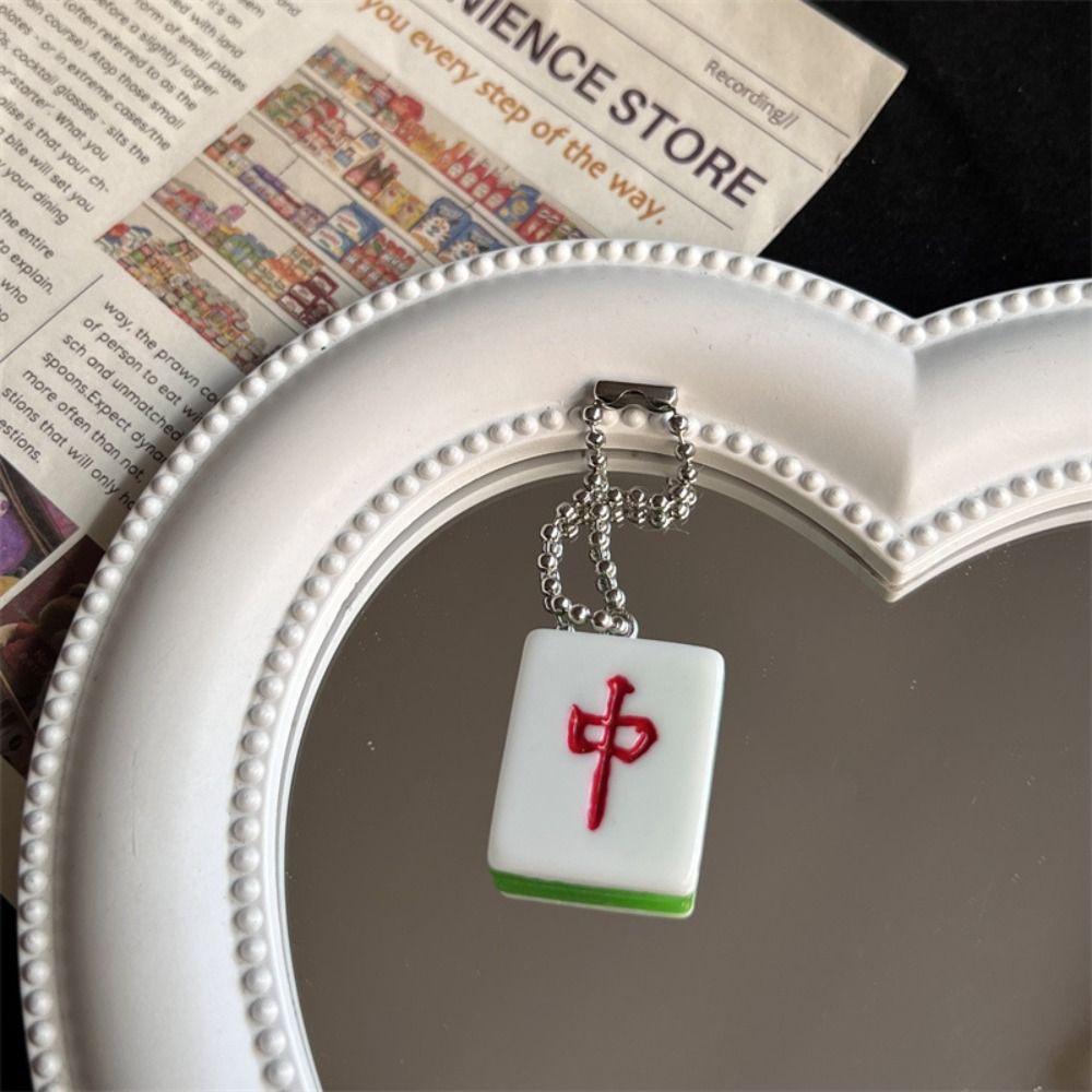 Брелок Lucky Mahjong из смолы, подвеска в китайском стиле, мини-брелок для ключей в стиле маджонг, подвесной аксессуар
