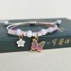 Rinhoo Fashion Handmade Purple Butterfly Flower Bracelet Bangle Sweet For Women Animal Charm Je P6I5