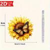 2D Sunflower Butterfly Pendant for Car Mirrors and Keychains. An Ideal Nature-themed Gift.