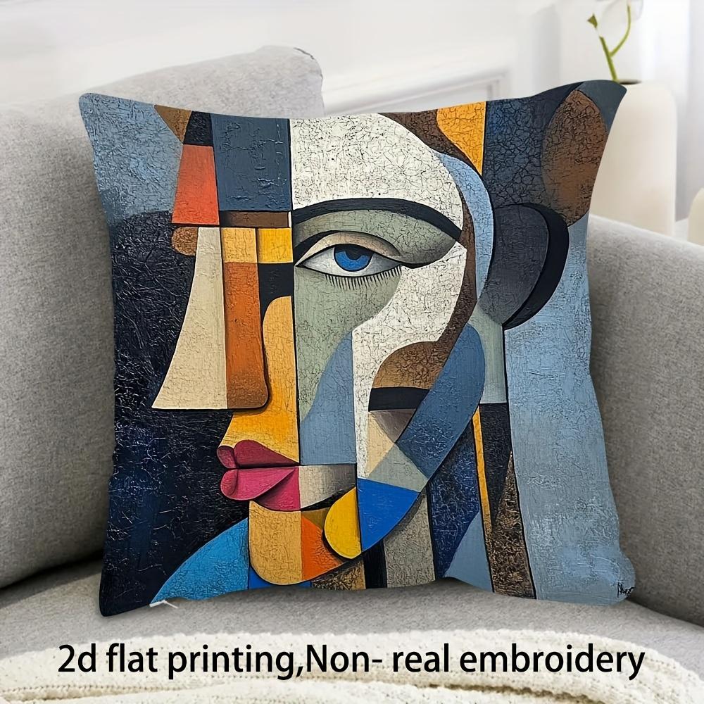 pc Picasso Style Modern Art Pillow Cover D Flat Print NonReal Embroidery for Home Car Interior Sofa Bedroom Decor