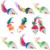 Fluffy Pet Cat Toy Mouse, Cat Toy Mouse, Cat Pet Toy, Feather Tail Catcher, 10-Pack