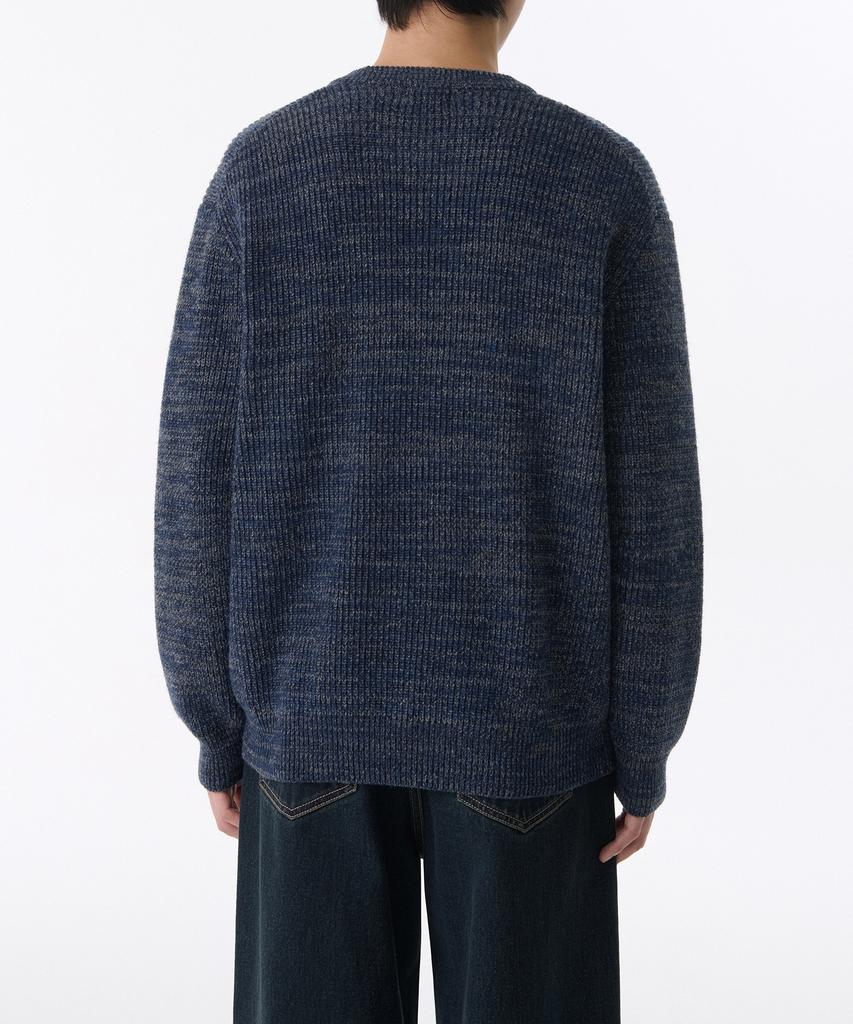 MUSINSA STANDARD Mixed Yarn Crew Neck Knit [Navy]