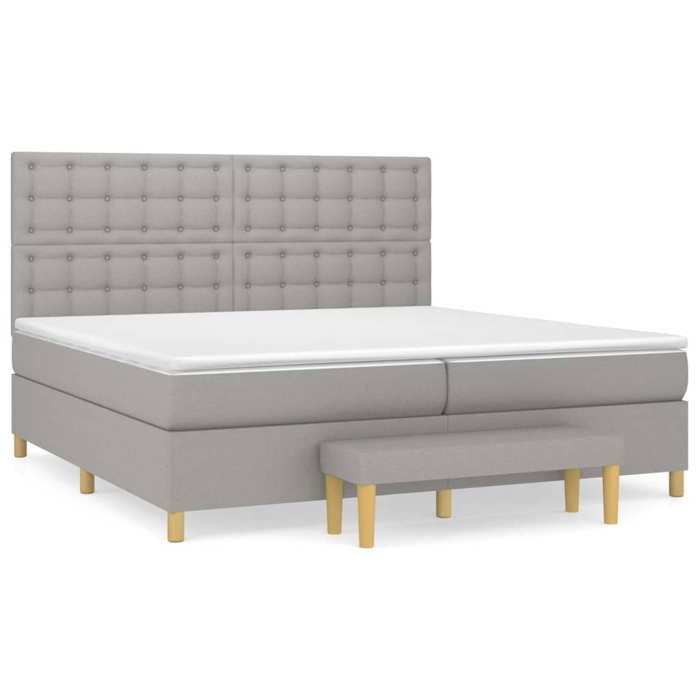 VidaXL Bed Slat Base with Mattress, Upholstered Bed, Double Bed, Adult Bedroom Interior Bed, Modern, 3137501