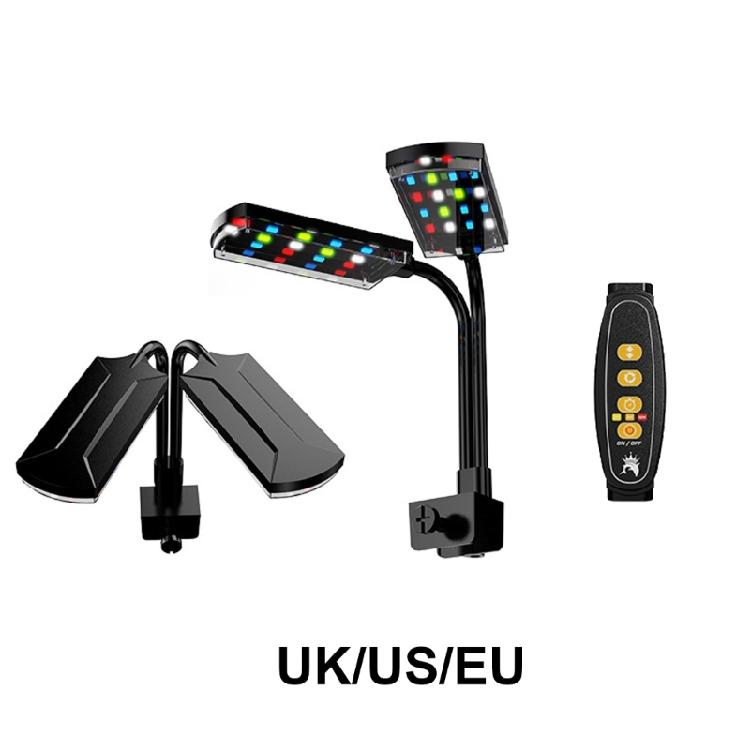 Светодиодная лампа для аквариума полного спектра, USB, с клипсой, с таймером, широкий угол освещения для роста рыб и растений, с изменяемым цветом