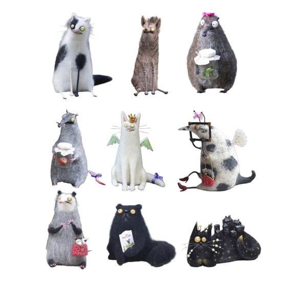 Кукла из валяной шерсти ручной работы, Паникующий Большеглазый Чудак, Плюшевая игрушка, Причудливые Кукольные Глаза, Фигурки, Уникальный Персонаж, Мягкий Коллекционный Подарок для Любителей Причуд