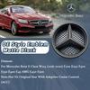 UPYLC1 2026 Hot Black Border 3D Mirror Emblem For Mercedes Benz E-Class W213 2016-2020 Silver Car Front Grilled Star Emblem Logo Car Ac