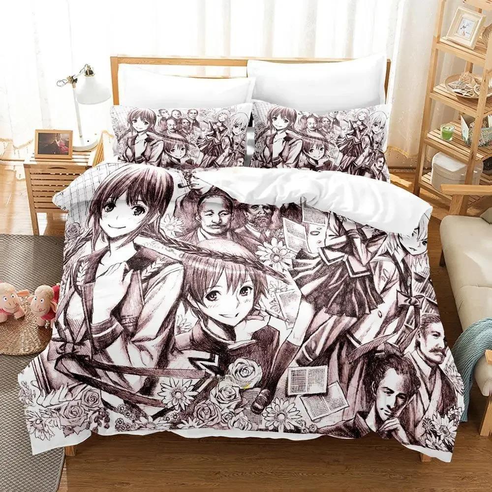 Новый Постельный комплект Bungaku Shoujo Односпальный Полуторный Двуспальный Кингсайз Комплект для кровати Взрослый Детский Спальня Комплекты пододеяльников Каваий Комплект простыней