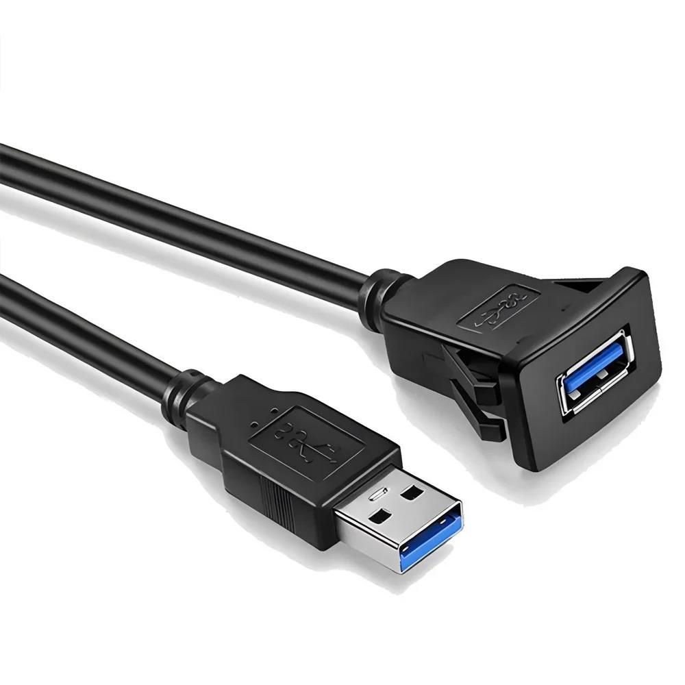 НОВЫЙ USB 3.0 2.0 Порт Папа-Мама Водонепроницаемый Встраиваемый Панельный Удлинительный Кабель с Защелкой для Автомобиля Грузовика Лодки Мотоцикла 1М