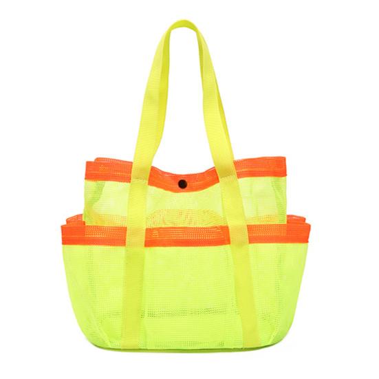Mesh Beach Bag Mesh Shower Storage Bag Large Capacity Tote Beach Bag Toiletries Towels