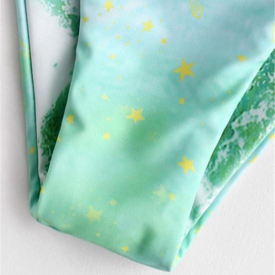 2 шт./компл. комплект бикини с градиентом, без косточек, со звездным принтом, пояс для купания, пляжный костюм