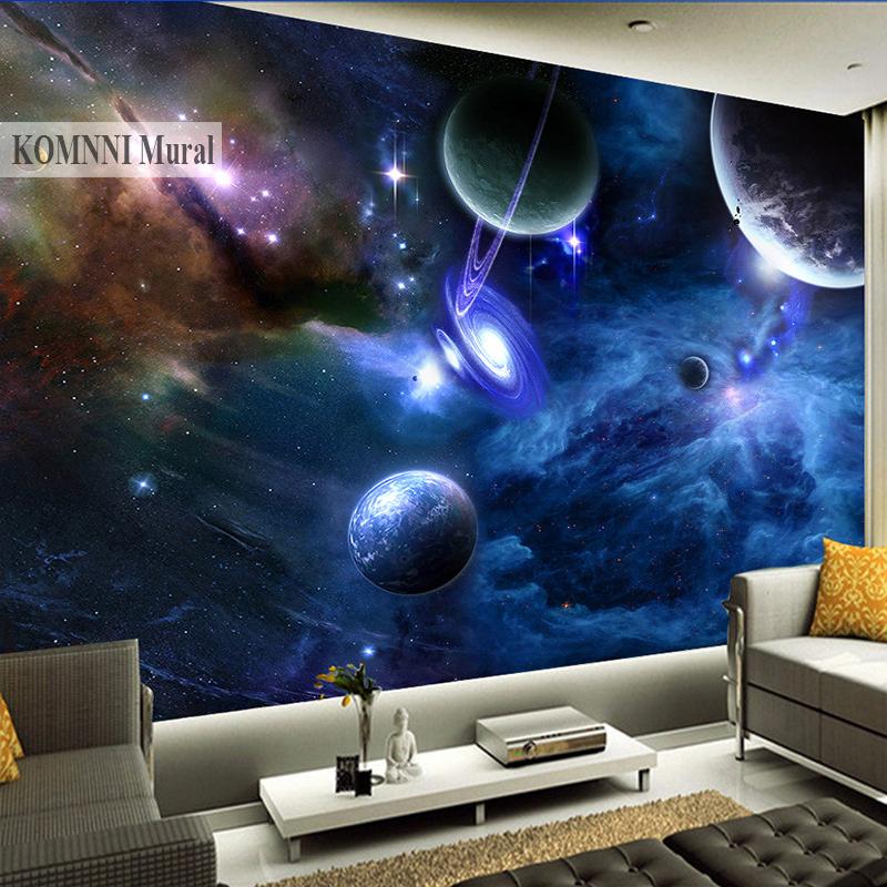 3D фреска звездного неба Вселенная Космическая планета фото обои для гостиной спальни настенная роспись украшения дома