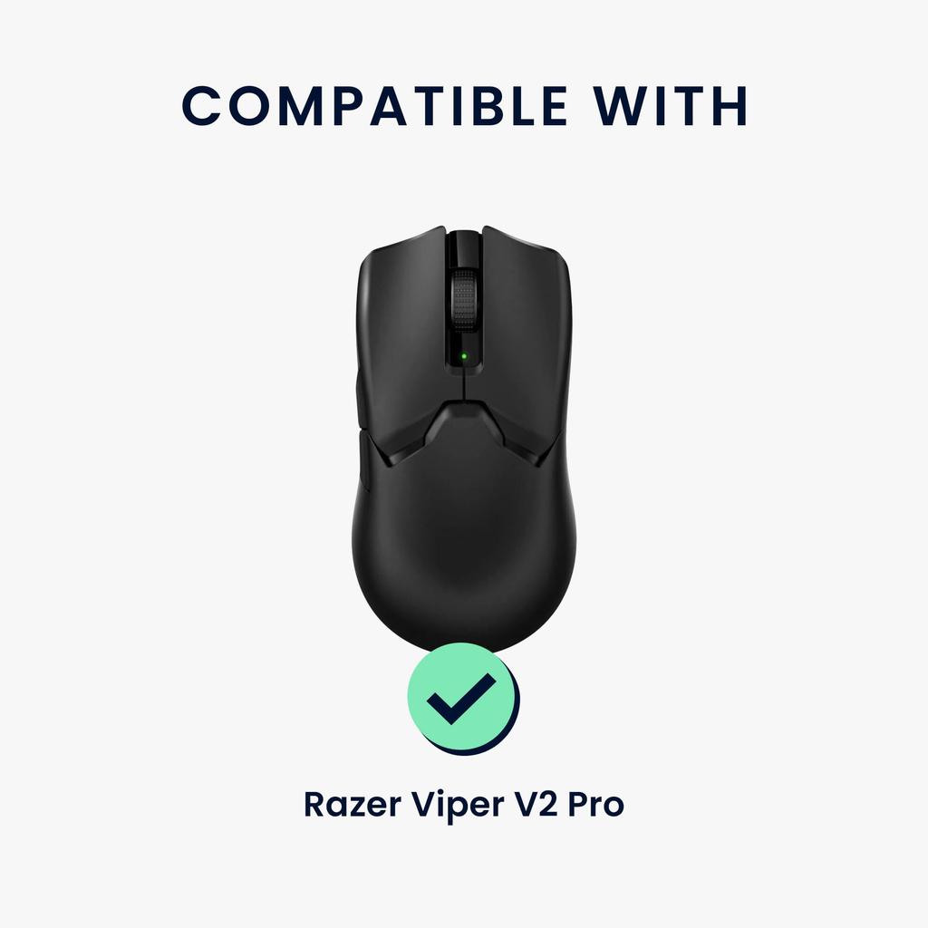 Ручка для мыши kwmobile, совместимая с лентой Razer Viper V2 Pro Grip Tape — противоскользящая, предварительно нарезанная, толщина 0,5 мм, черная