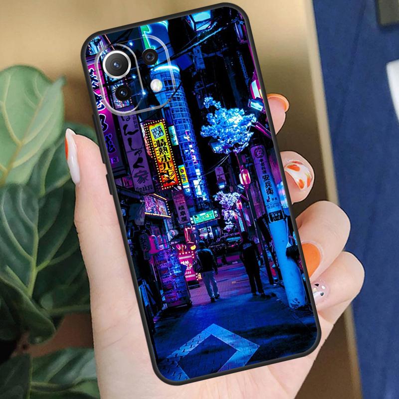 Японский ночной город Эстетичный чехол для Xiaomi 15 14 Ultra 13T 14T 15T Pro 17 Pro Max POCO X7 X5 X6 F5 F6 F7 F8 Pro Coque
