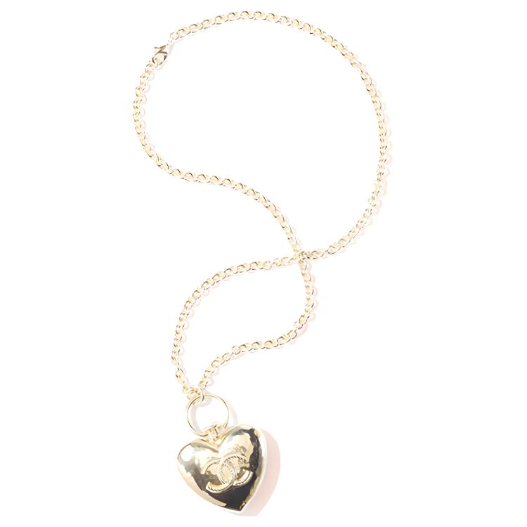 Chanel 22C Early Spring Heart Pearl Openable Long Metal Necklace Women necklace AB7531-B07266-NG290