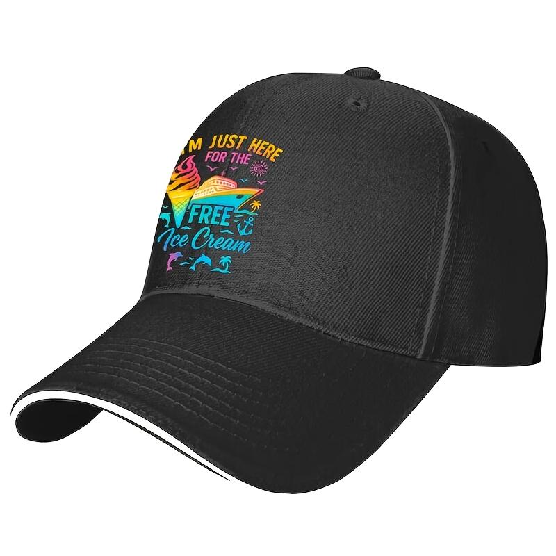 Cruise Ship Ice Cream Graphic Baseball Cap Polyester Adjustable Casual Summer Hat