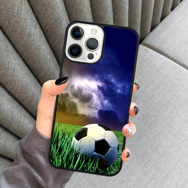 Football Soccer Phone Case For iPhone 17 Air 16 16e 15 13 14 Pro Max 11 12 Plus 2022 MAX Shell Cover coque