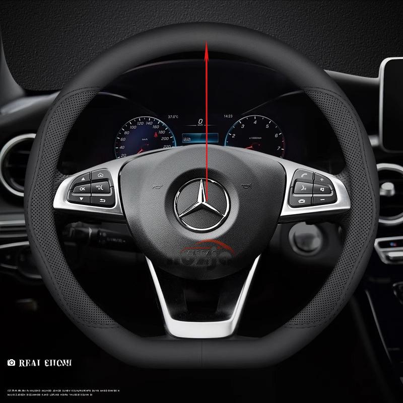 Кожаная накладка на руль автомобиля для Mercedes-Benz GLE S GLE GLS G GL CL ML R SL GLK 400 450 500 350 320 580 38см Аксессуары