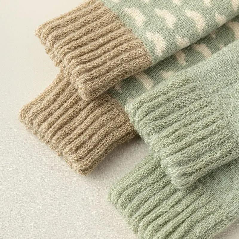 1 пара теплых флисовых повседневных утолщенных осенне-зимних толстых носков до середины икры, длинные носки для пола, носки для сна