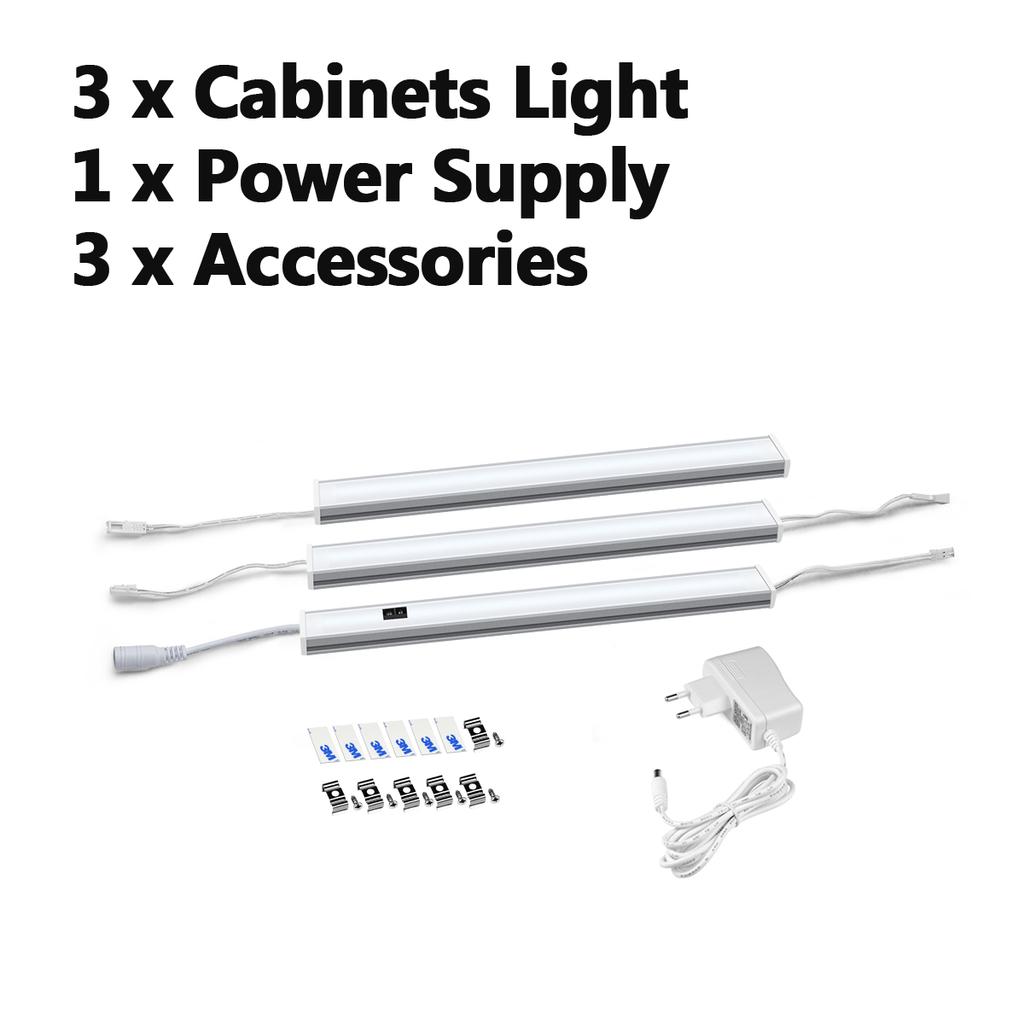 1-5 шт., 40 см, 6 Вт, умная ручная кухонная лампа, серия светодиодных светильников для шкафа, шкафа, спальни, лестницы, ночной датчик движения, освещение с вилкой европейского стандарта