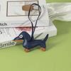 Classic Cute Puppy Dog Bag Pendant Key Chain Fashion PU Leather Dachshund Key Ring Accessories Women
