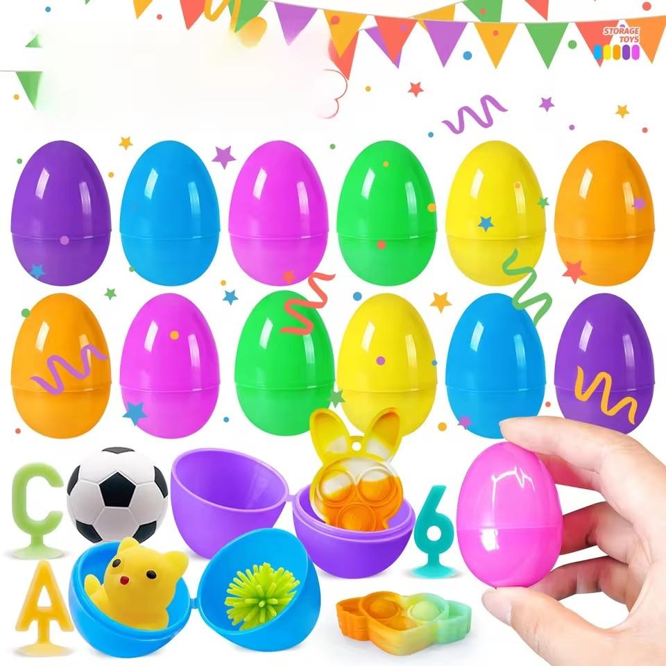 10/50PCS Plastic Easter Eggs Fillable Plastic Egg Kids Toy Colorful Gift Packaging Box Easter Party Hunt Game DIY Craft Supplies