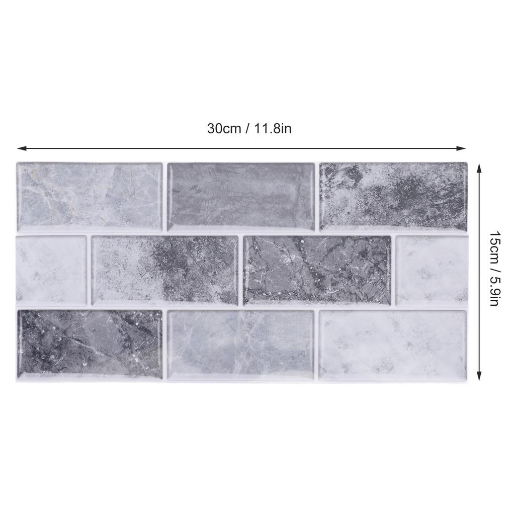 6Pcs Self Adhesive Tile Sticker 15x30cm  PVC Waterproof Anti Oil Peel and Stick Tile Backsplash for Kitchen Dining Room Bathroom