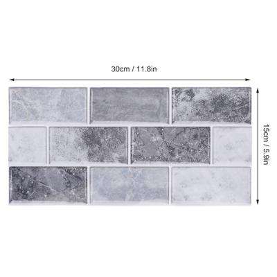 6 шт. Самоклеящаяся плитка 15x30 см ПВХ Водонепроницаемая Защита от масла Отслаивающаяся и приклеивающаяся Плитка Фартук для кухни Столовой Ванной комнаты