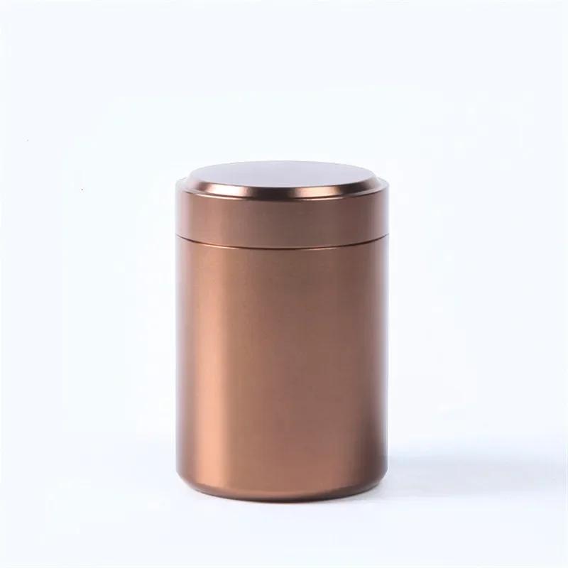 Mini Tea Can Metal Box Aluminum Alloy Portable Sealed Jar Travel Moisture-proof Solid Color Nut Candy Food Storage Container
