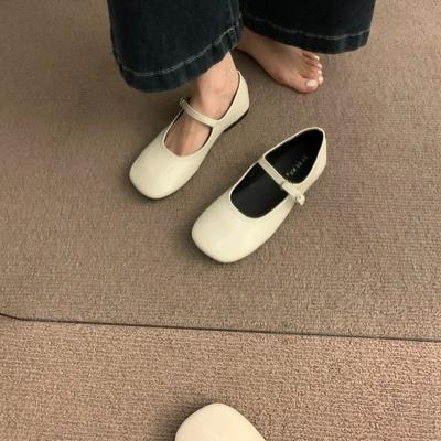 Весна Новые Туфли Мэри Джейн с квадратным носком, на плоской подошве, с неглубоким вырезом, балетки, одинарные туфли для беременных