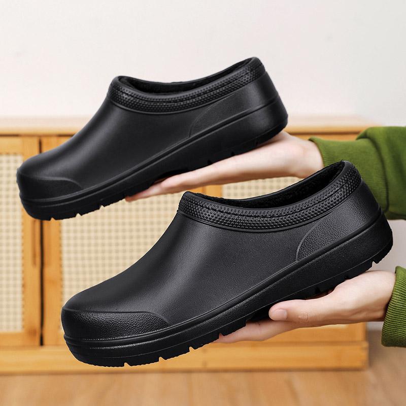 Модная кухонная обувь для мужчин, садовые сабо, повседневная водонепроницаемая обувь для дождя, нескользящая обувь для ресторана, маслостойкая обувь для шеф-повара